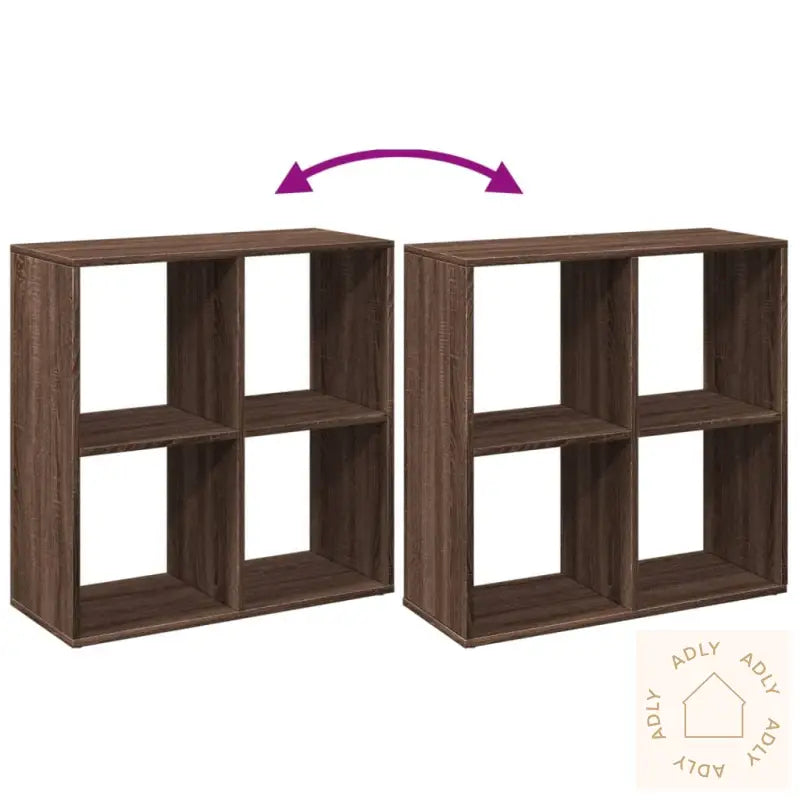 Romdeler Bokhylle Brun Eik 69,5X29X69,5 Cm Konstruert Tre
