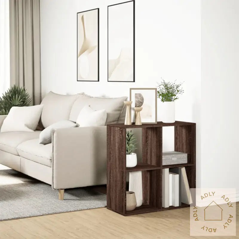 Romdeler Bokhylle Brun Eik 69,5X29X69,5 Cm Konstruert Tre