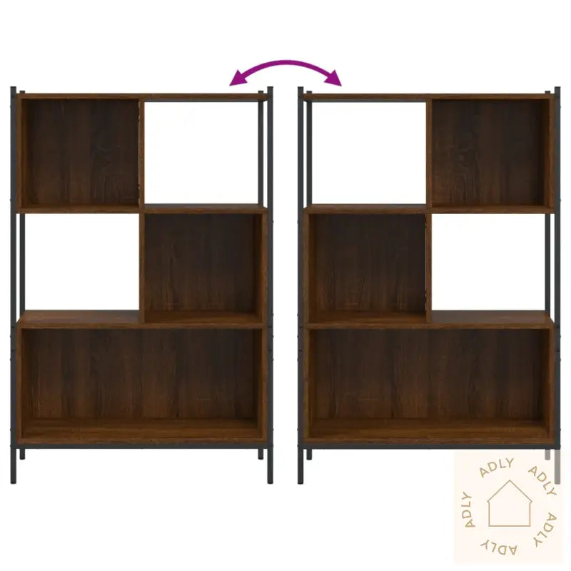 Bokhylle Brun Eik 72X28X109 Cm Konstruert Tre