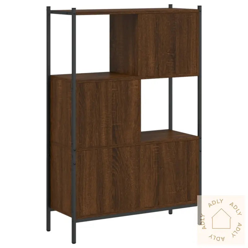 Bokhylle Brun Eik 72X28X109 Cm Konstruert Tre