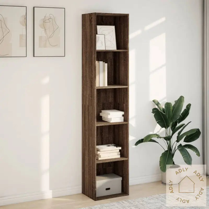 Bokhylle Brun Eik 40X30X189 Cm Konstruert Tre