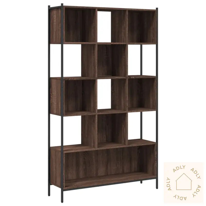 Bokhylle Brun Eik 102X28X172 Cm Konstruert Tre