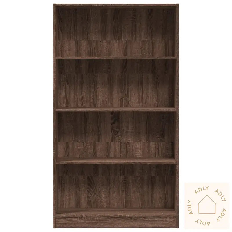 Bokhylle Brun Eik 80X24X143 Cm Konstruert Tre