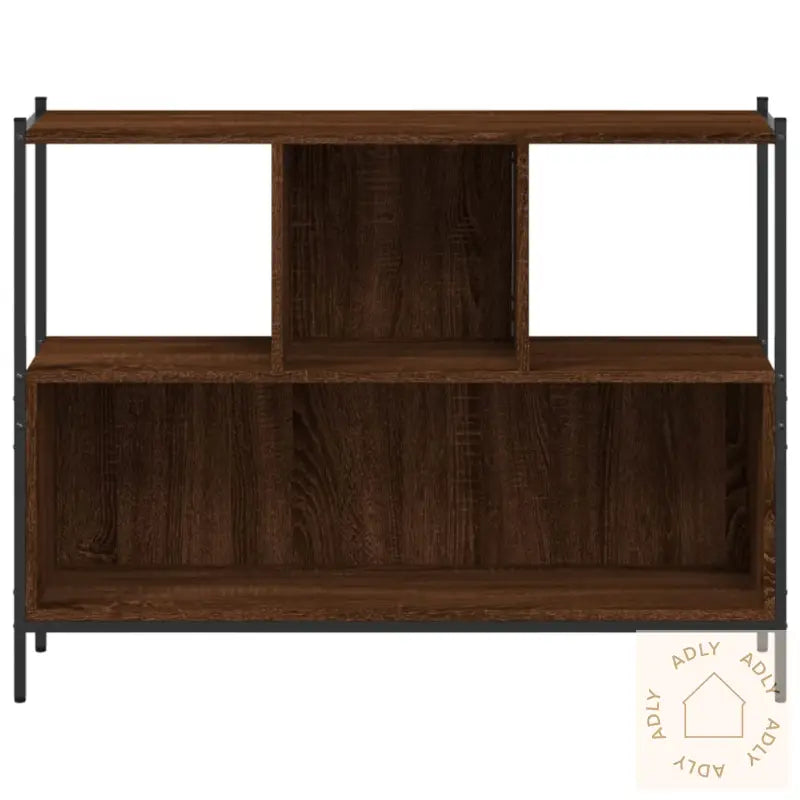 Bokhylle Brun Eik 102X28X77,5 Cm Konstruert Tre