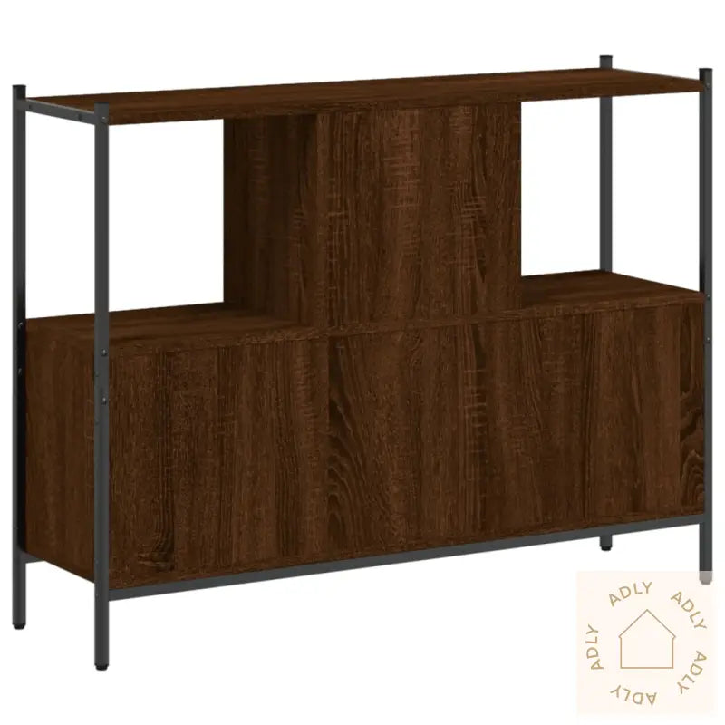 Bokhylle Brun Eik 102X28X77,5 Cm Konstruert Tre