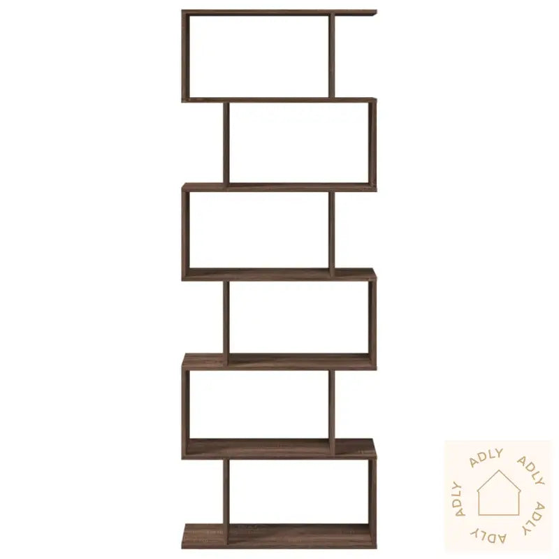 Romdeler Bokhylle 6 Lag Brun Eik 70X24X193 Cm Konstruert Tre