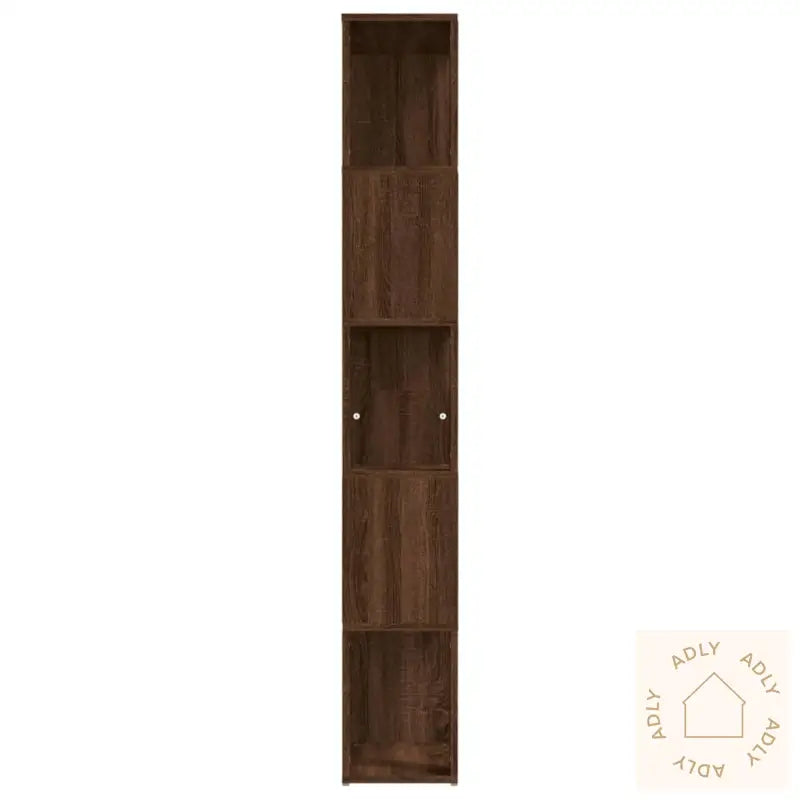 Bokhylle Brun Eik 45X24X160 Cm Konstruert Tre