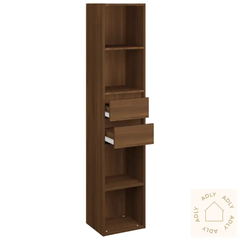 Bokhylle Brun Eik 36X30X171 Cm Konstruert Tre
