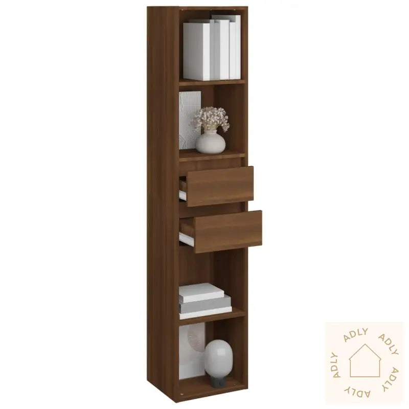 Bokhylle Brun Eik 36X30X171 Cm Konstruert Tre