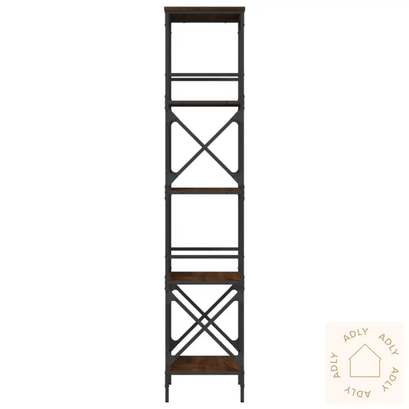 Bokhylle 5 Etasjer Brun Eik 59X35X171 Cm Konstruert Tre