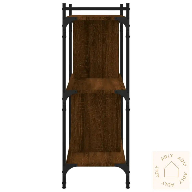 Bokhylle 3 Etasjer Brun Eik 76X32X88 Cm Konstruert Tre