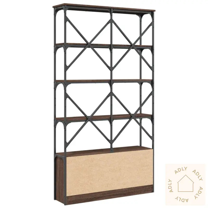 Bokhylle Brun Eik 100X26X180 Cm Konstruert Tre