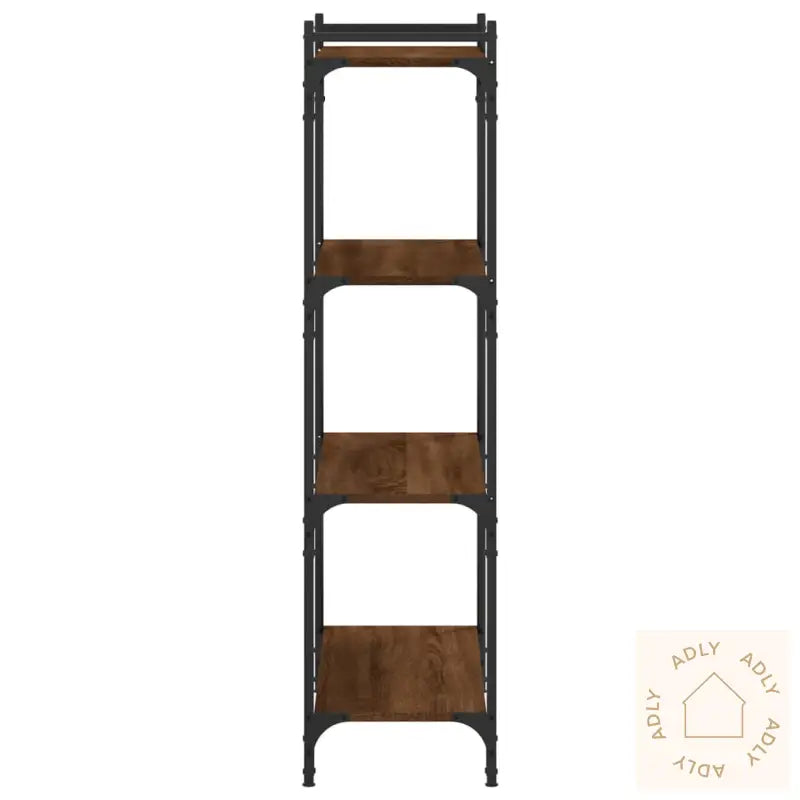 Bokhylle 4 Etasjer Brun Eik 80X30X120 Cm Konstruert Tre