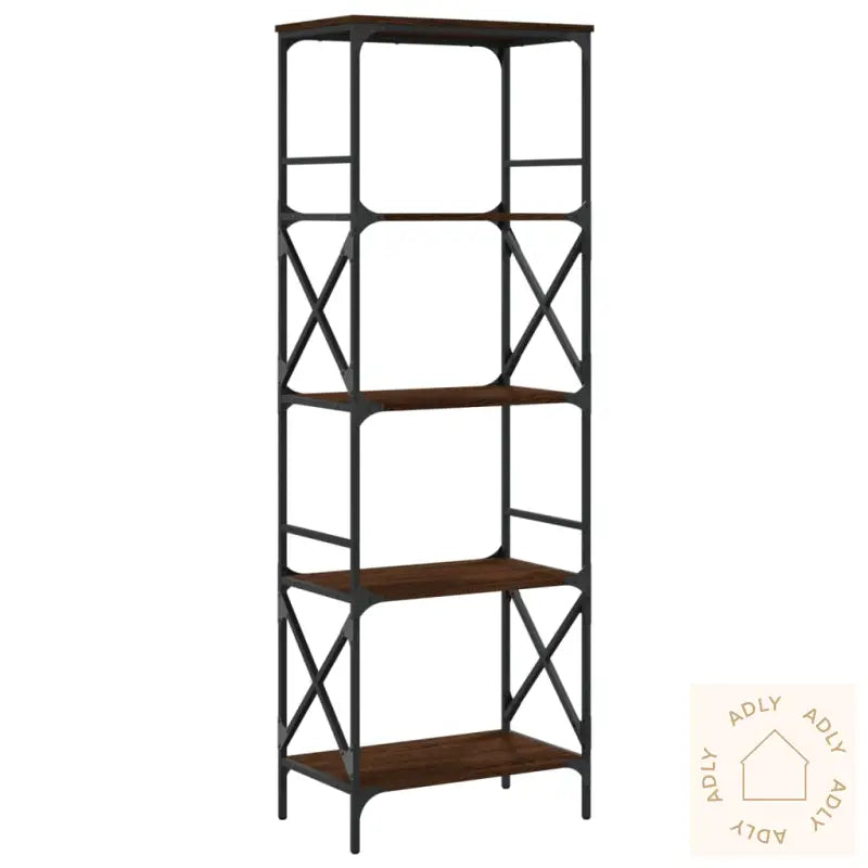 Bokhylle 5 Etasjer Brun Eik 59X35X171 Cm Konstruert Tre