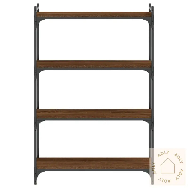 Bokhylle 4 Etasjer Brun Eik 80X30X120 Cm Konstruert Tre