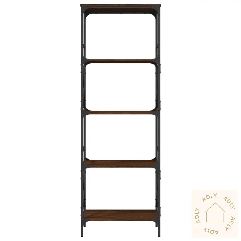 Bokhylle 5 Etasjer Brun Eik 59X35X171 Cm Konstruert Tre