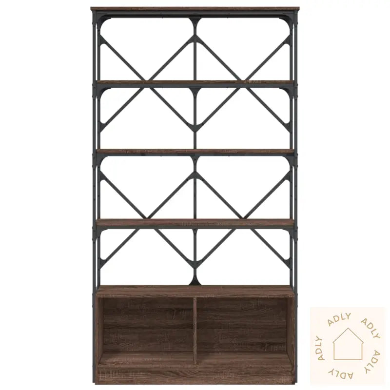 Bokhylle Brun Eik 100X26X180 Cm Konstruert Tre