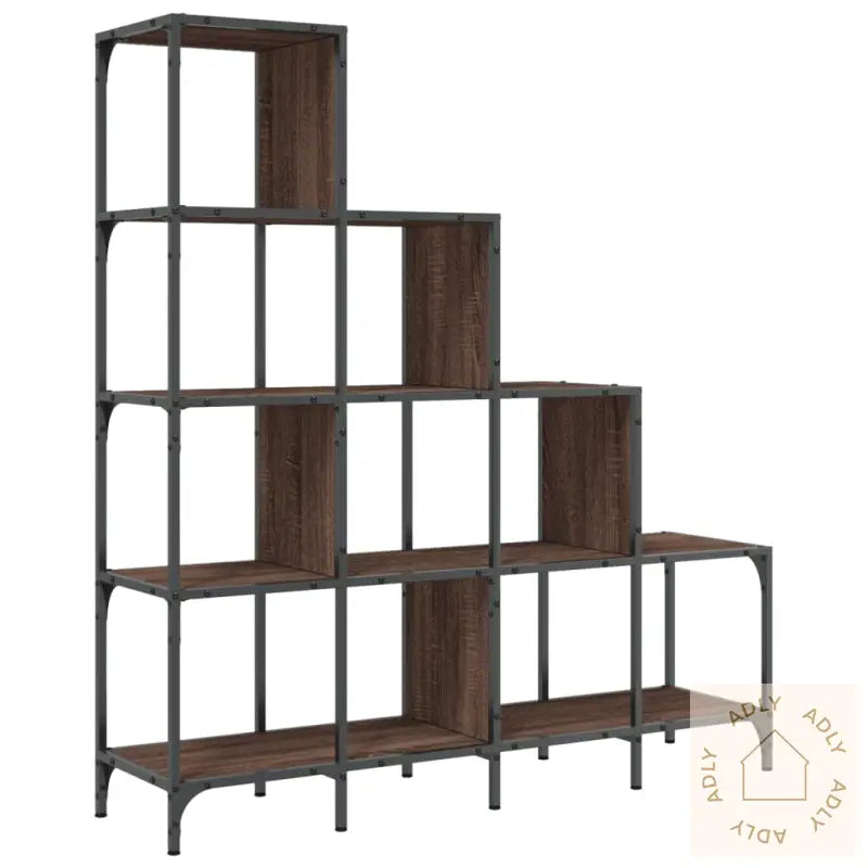 Bokhylle Brun Eik 122X30X132 Cm Konstruert Tre