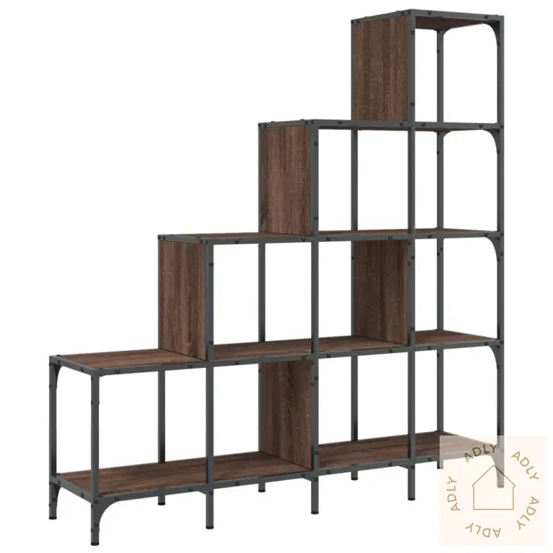 Bokhylle Brun Eik 122X30X132 Cm Konstruert Tre