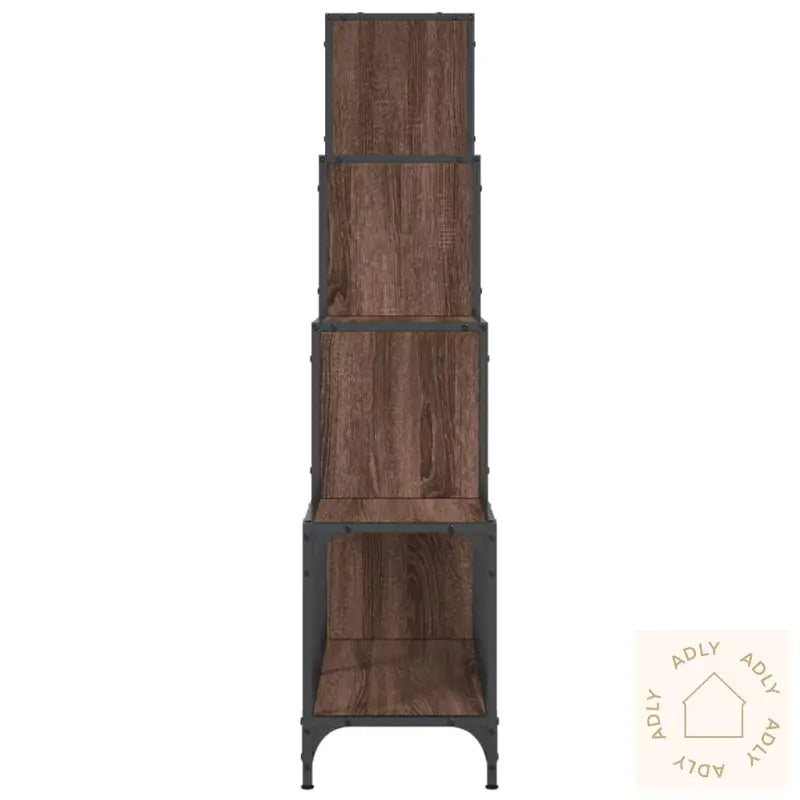 Bokhylle Brun Eik 122X30X132 Cm Konstruert Tre