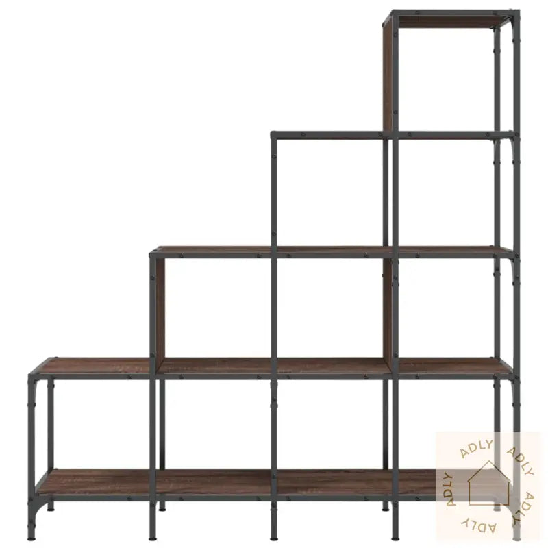 Bokhylle Brun Eik 122X30X132 Cm Konstruert Tre