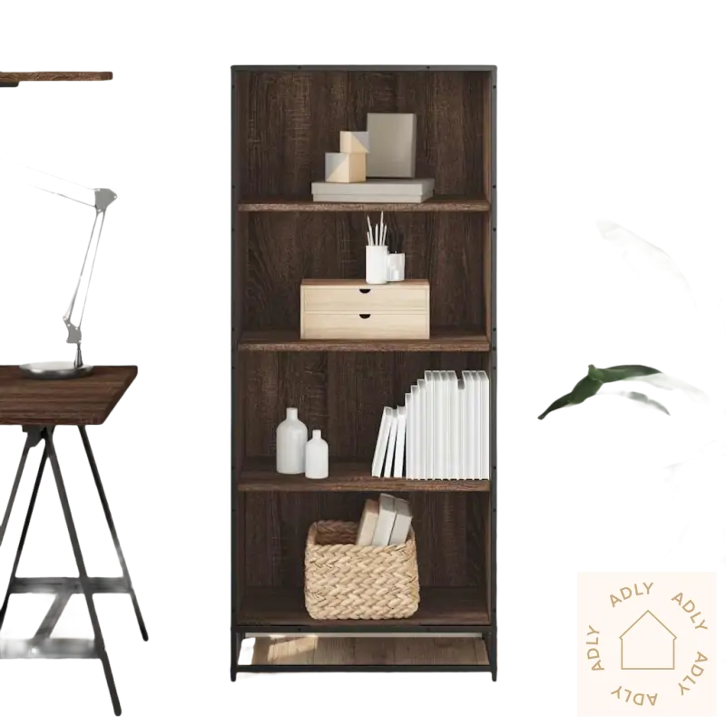 Dark wood Bokhylle i Brun Eik med åpne rom og maksimal lastekapasitet
