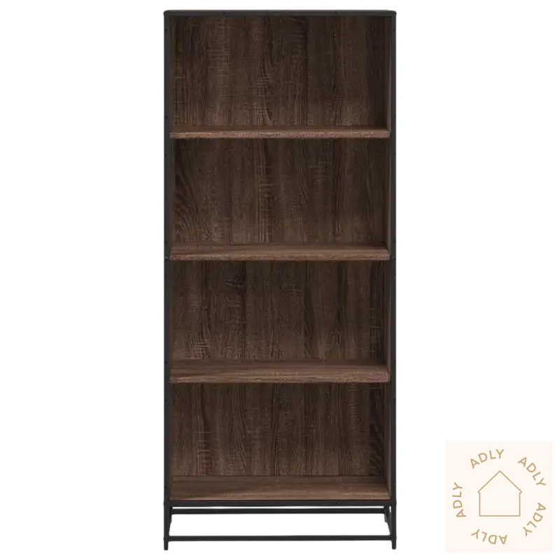 Bild av Brun Eik Bokhylle med åpne rom og maksimal lastekapasitet