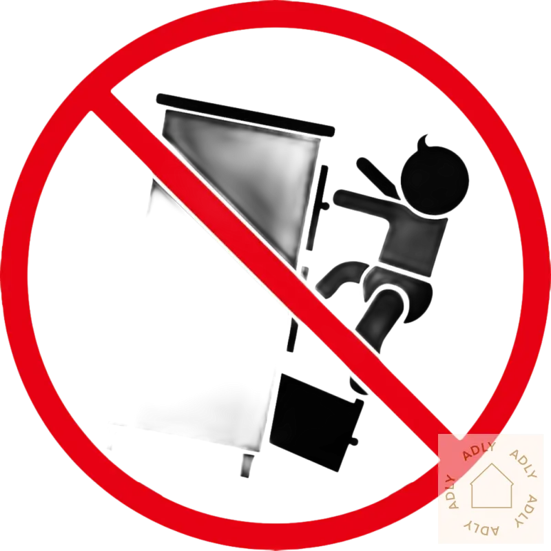 Advarselsymbol for bokhylle i brun eik med åpne rom og maksimal lastekapasitet