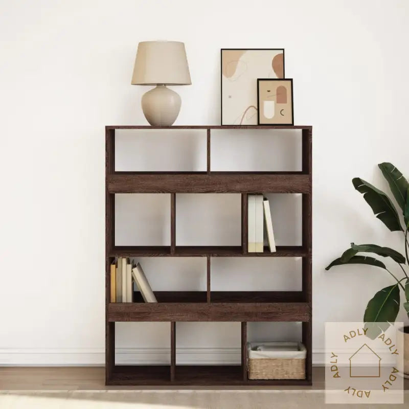 Bokhylle Brun Eik 100X33X125,5 Cm Konstruert Tre