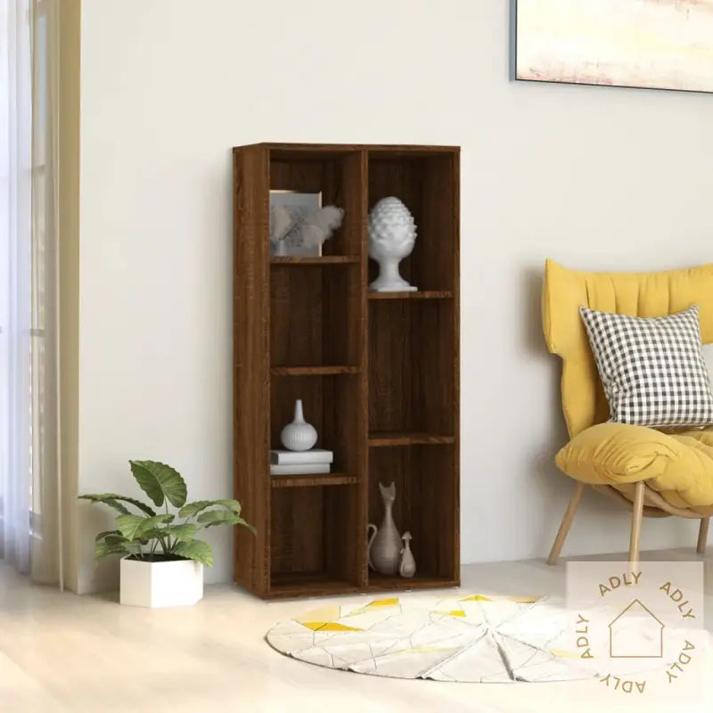 Bokhylle Brun Eik 50X25X106 Cm