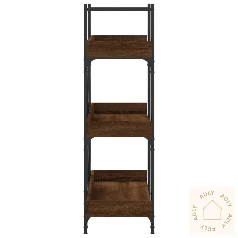 Bokhylle 3 Etasjer Brun Eik 100X33X108,5 Cm Konstruert Tre