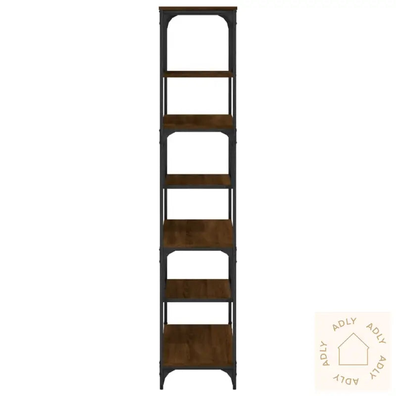 Bokhylle Brun Eik 81X36X176 Cm Konstruert Tre