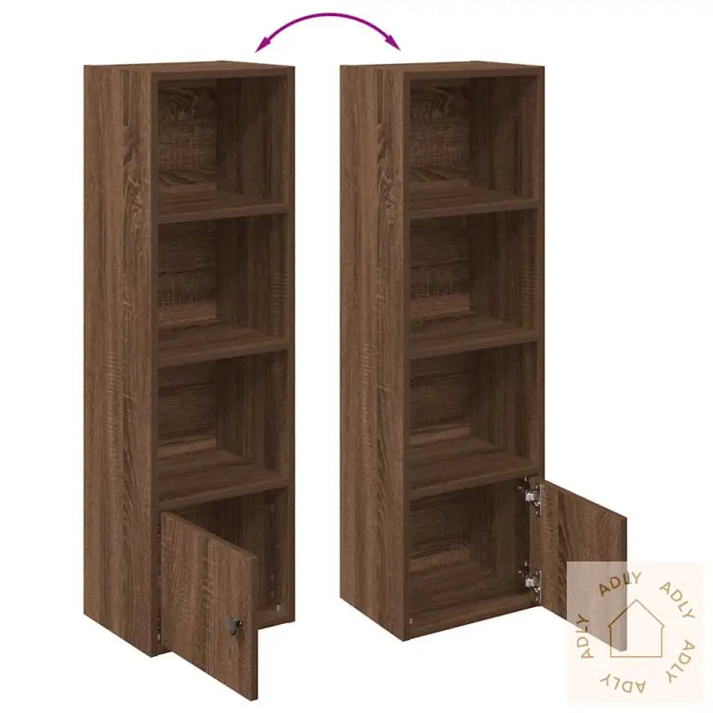 Bokhylle Brun Eik 31X24X102 Cm Konstruert Tre