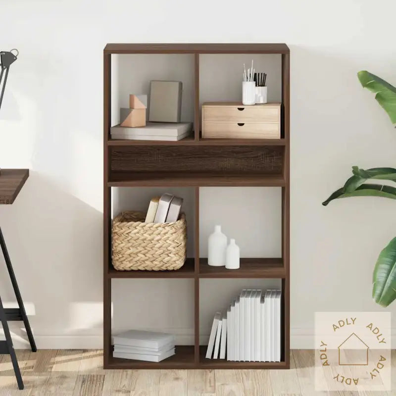 Bokhylle Brun Eik 66X31X112 Cm Konstruert Tre