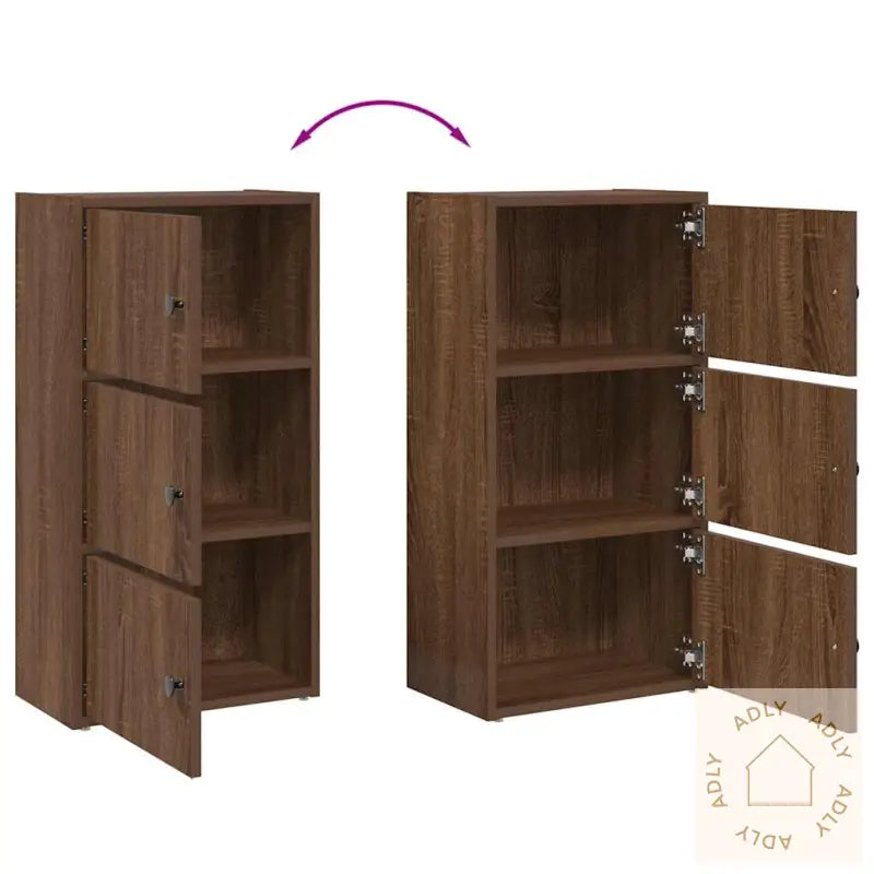 Bokhylle Brun Eik 40X24X77 Cm Konstruert Tre