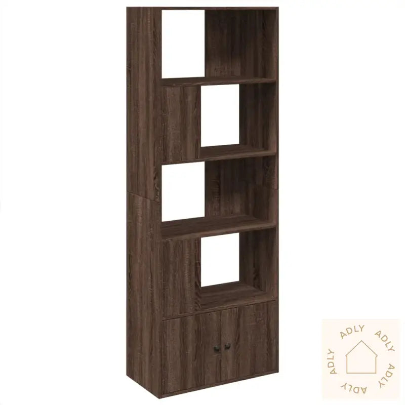 Bokhylle Brun Eik 70X36X189 Cm Konstruert Tre