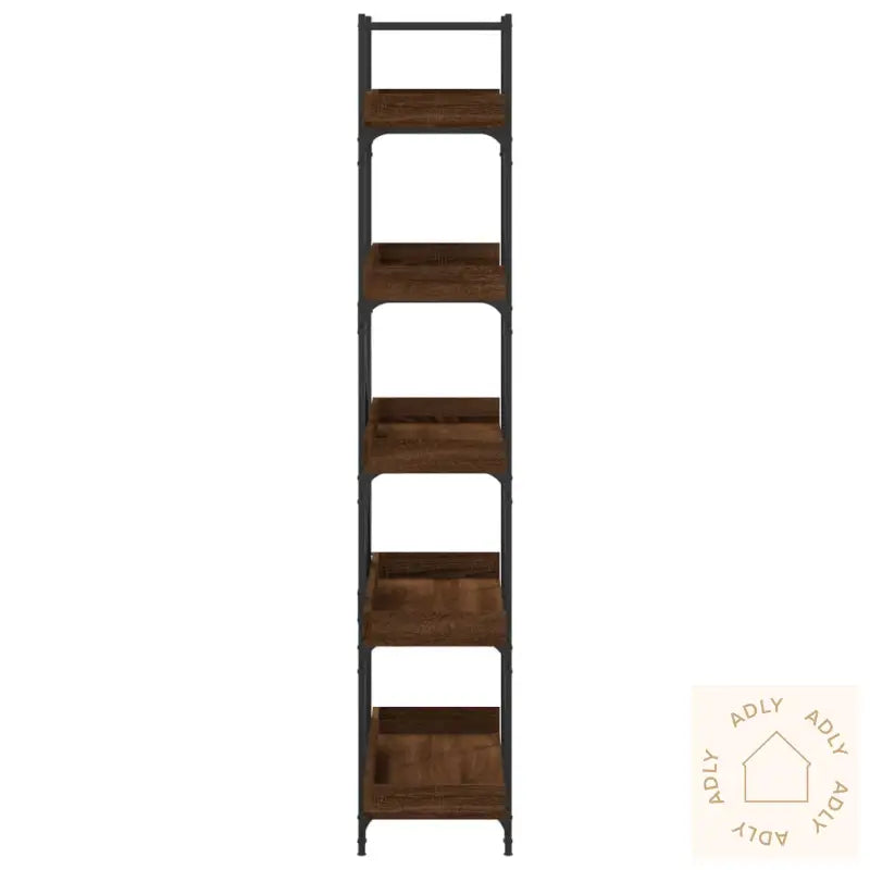 Bokhylle 5 Etasjer Brun Eik 100X33X180,5 Cm Konstruert Tre