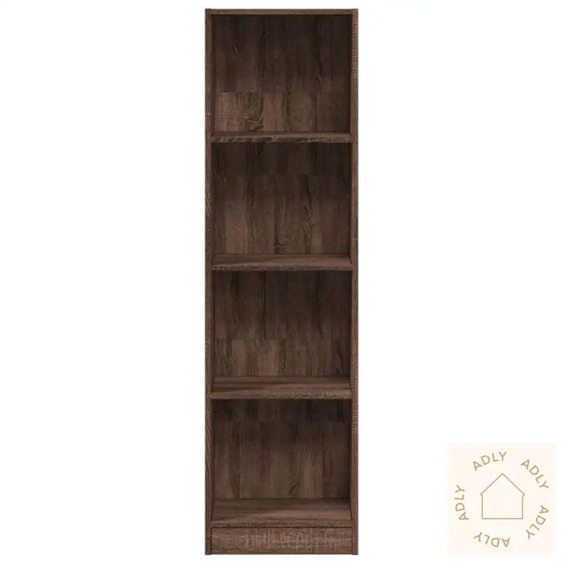 Bokhylle Brun Eik 40X24X143 Cm Konstruert Tre