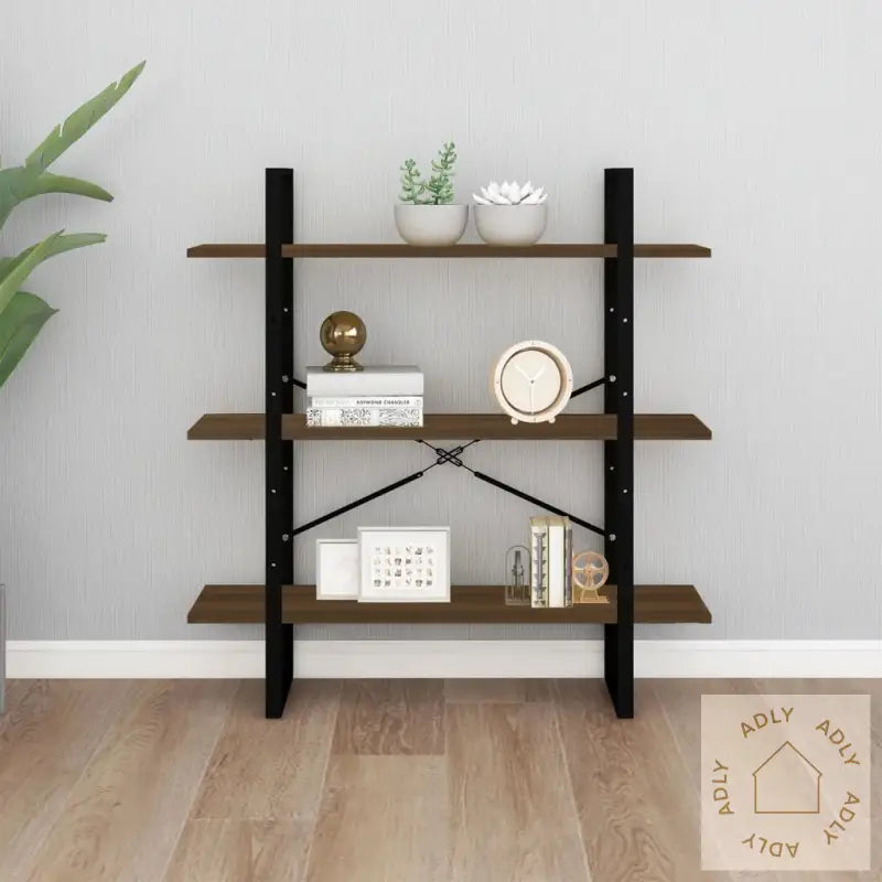 Bokhylle Brun Eik 100X30X105 Cm Konstruert Tre