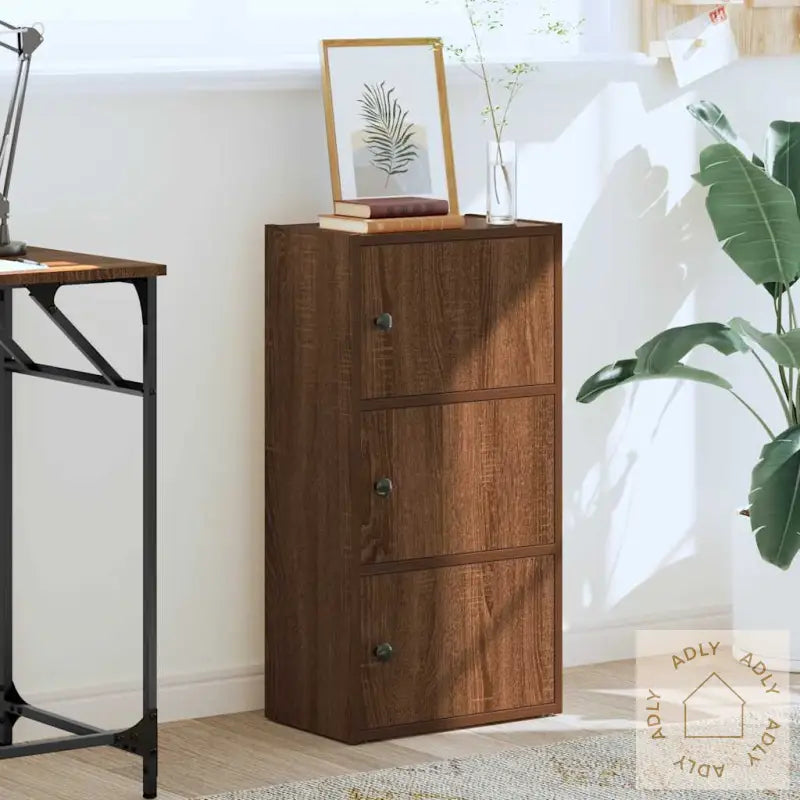 Bokhylle Brun Eik 40X24X77 Cm Konstruert Tre