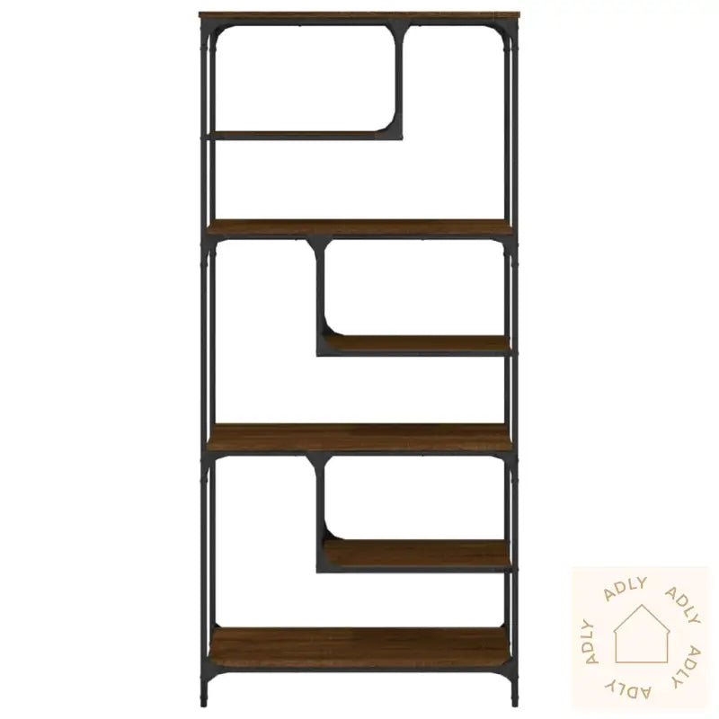 Bokhylle Brun Eik 81X36X176 Cm Konstruert Tre
