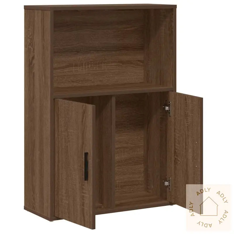 Bokhylle Brun Eik 60X24X85 Cm Konstruert Tre