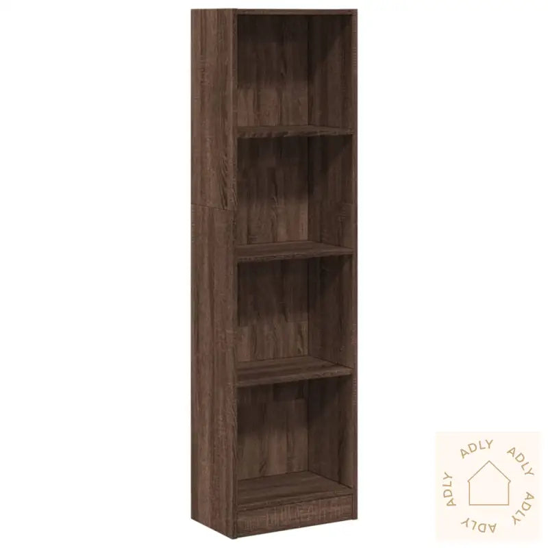 Bokhylle Brun Eik 40X24X143 Cm Konstruert Tre