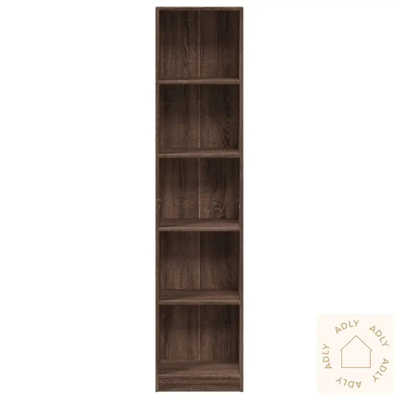 Bokhylle Brun Eik 40X24X176 Cm Konstruert Tre