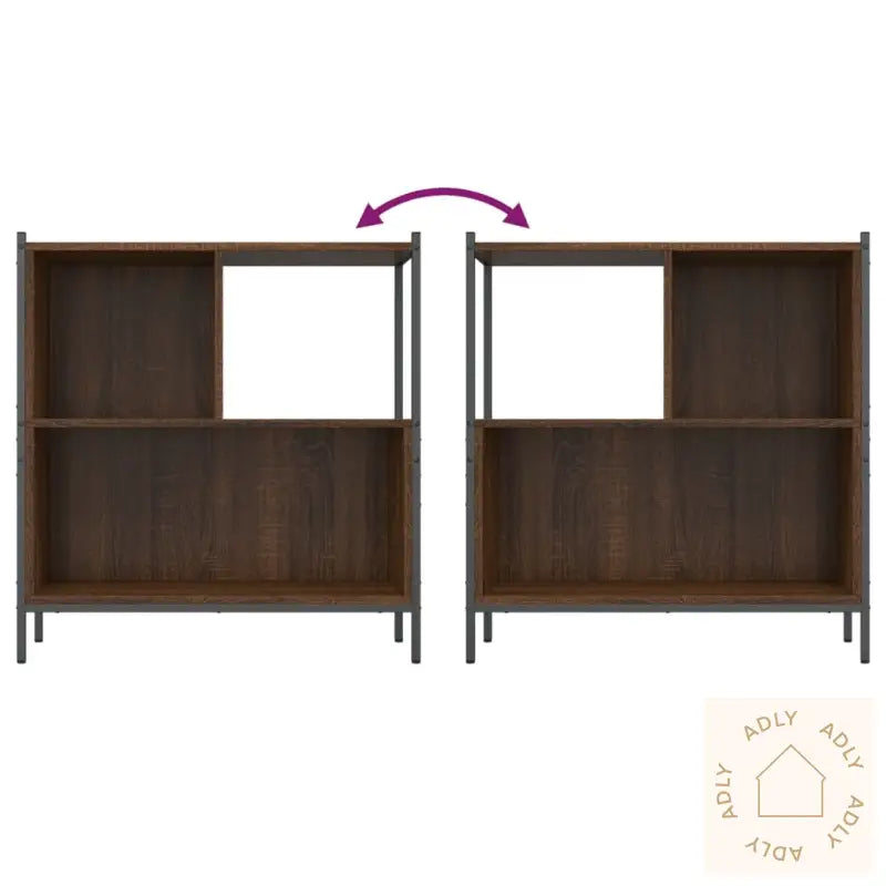 Bokhylle Brun Eik 72X28X77,5 Cm Konstruert Tre