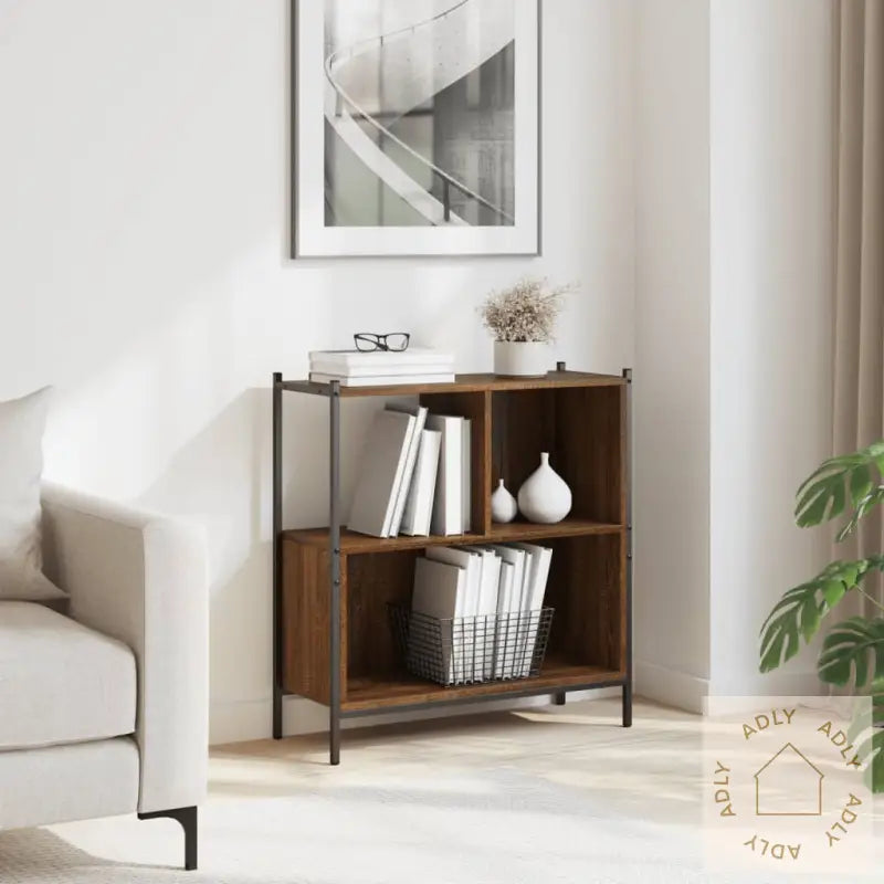 Bokhylle Brun Eik 72X28X77,5 Cm Konstruert Tre