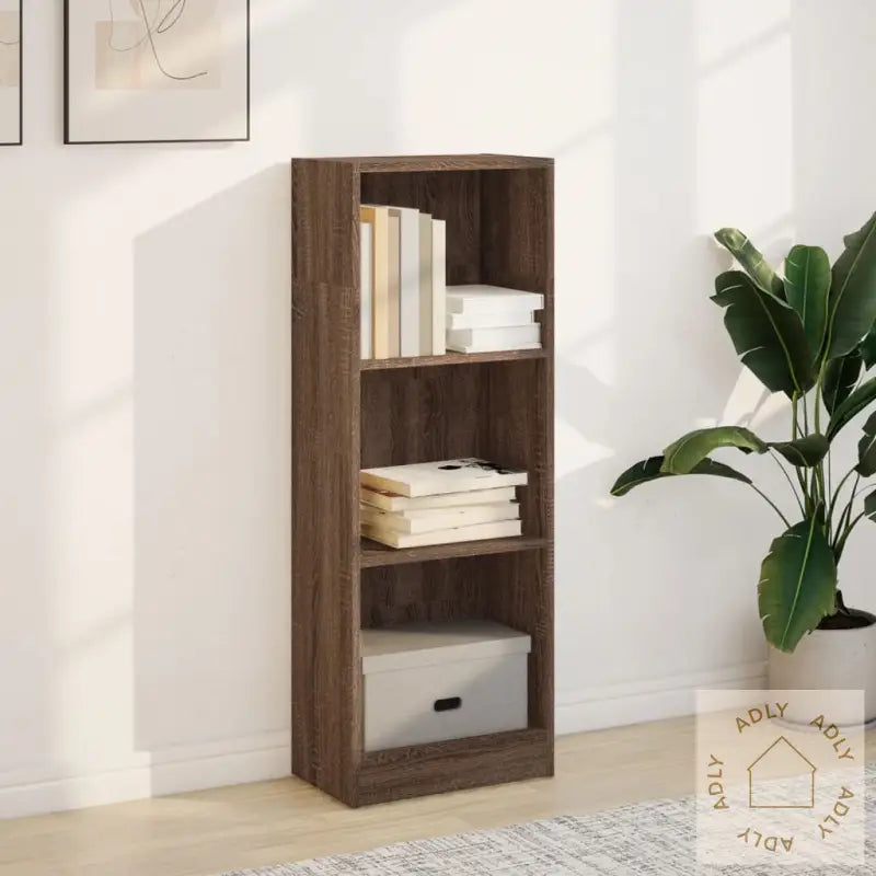 Bokhylle Brun Eik 40X24X109 Cm Konstruert Tre