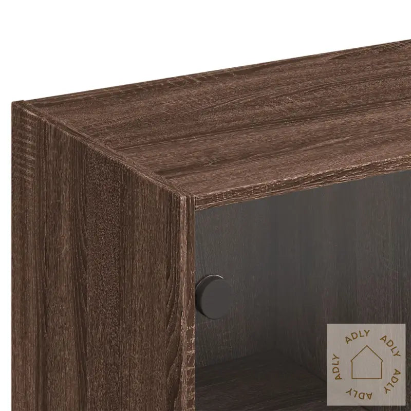 Bokhylle Med Dører Brun Eik 136X37X142 Cm Konstruert Tre