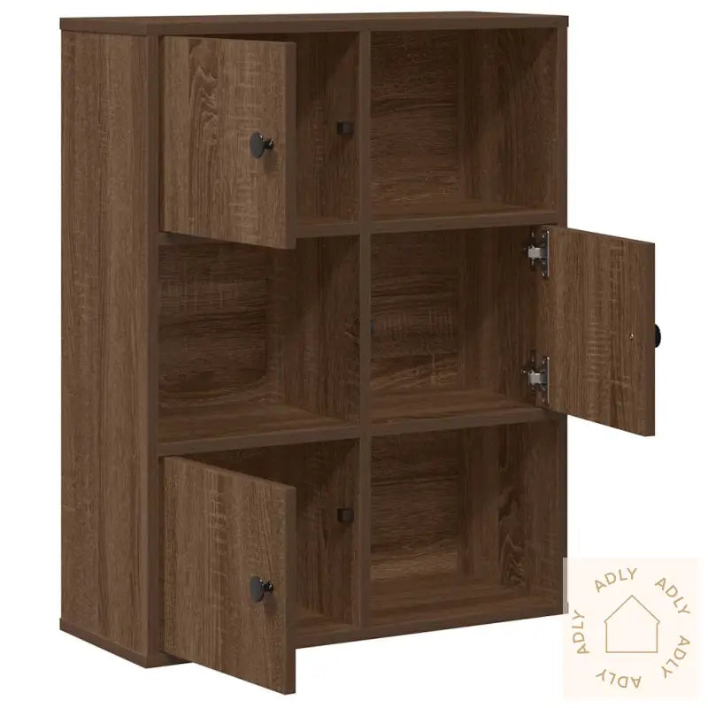 Bokhylle Brun Eik 60X24X76,5 Cm Konstruert Tre