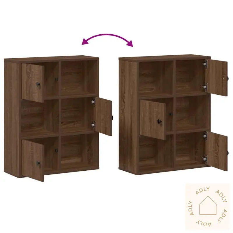 Bokhylle Brun Eik 60X24X76,5 Cm Konstruert Tre